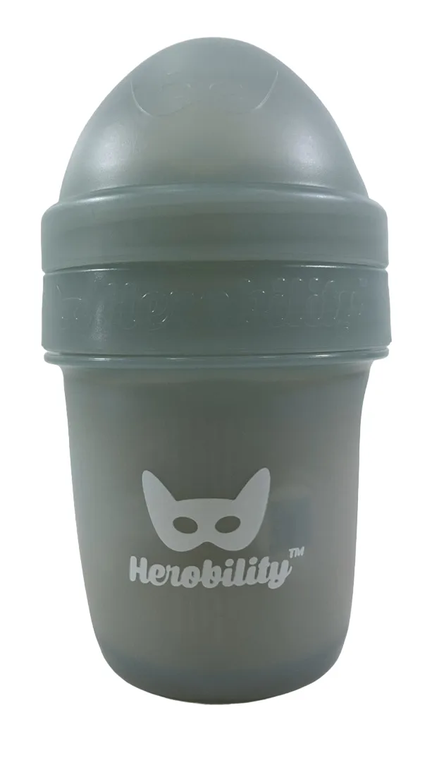 Herobility Wide-Neck Baby Bottle, Gray, 0  month, 1 Count