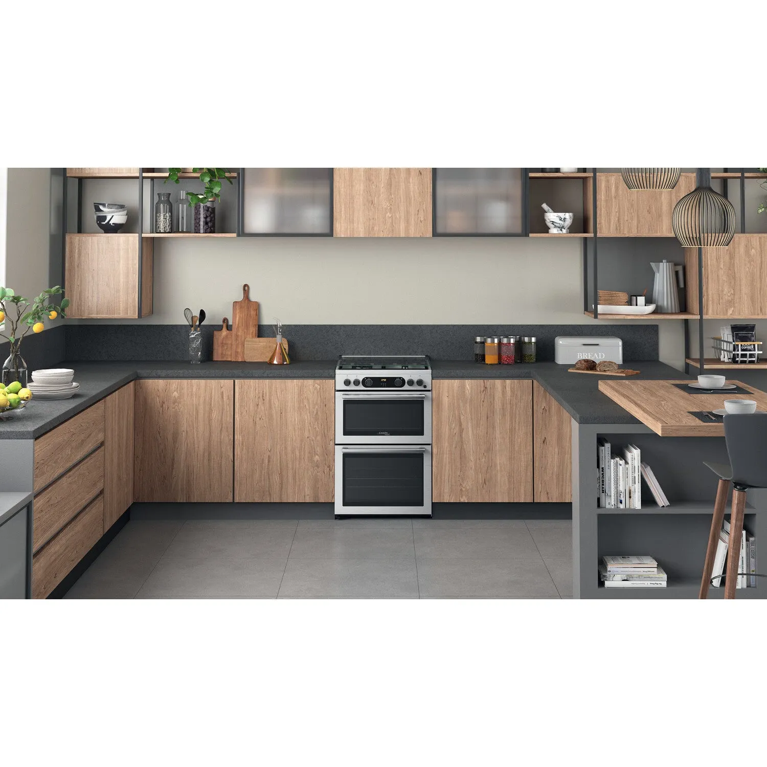 Hotpoint CD67G0CCX/UK Freestanding Gas Cooker - Silver