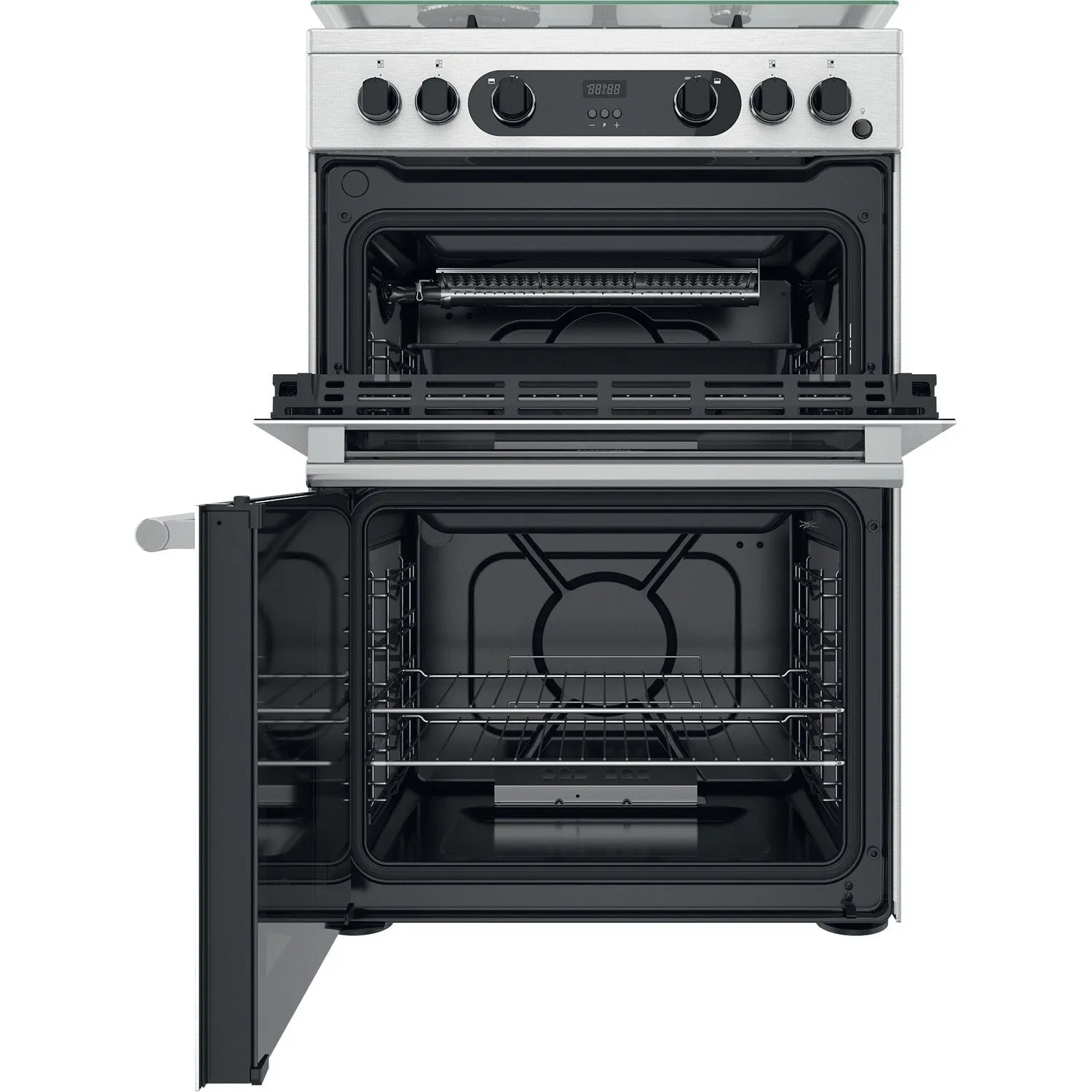 Hotpoint CD67G0CCX/UK Freestanding Gas Cooker - Silver
