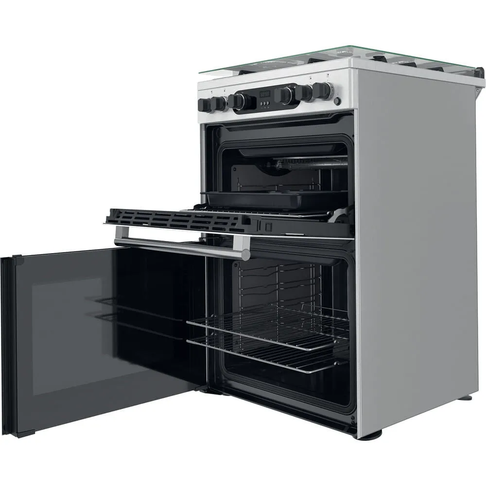 Hotpoint CD67G0CCX/UK Freestanding Gas Cooker - Silver
