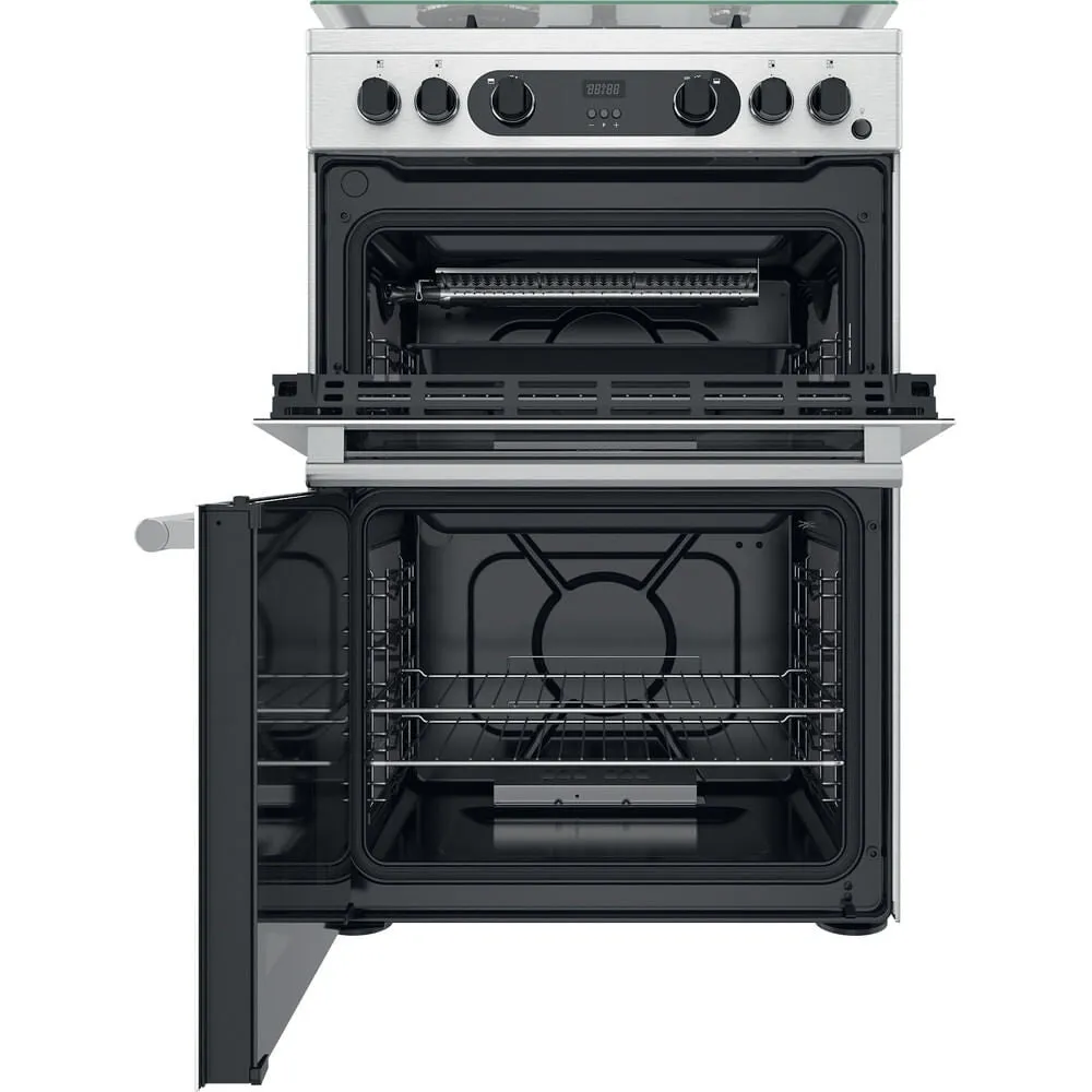 Hotpoint CD67G0CCX/UK Freestanding Gas Cooker - Silver
