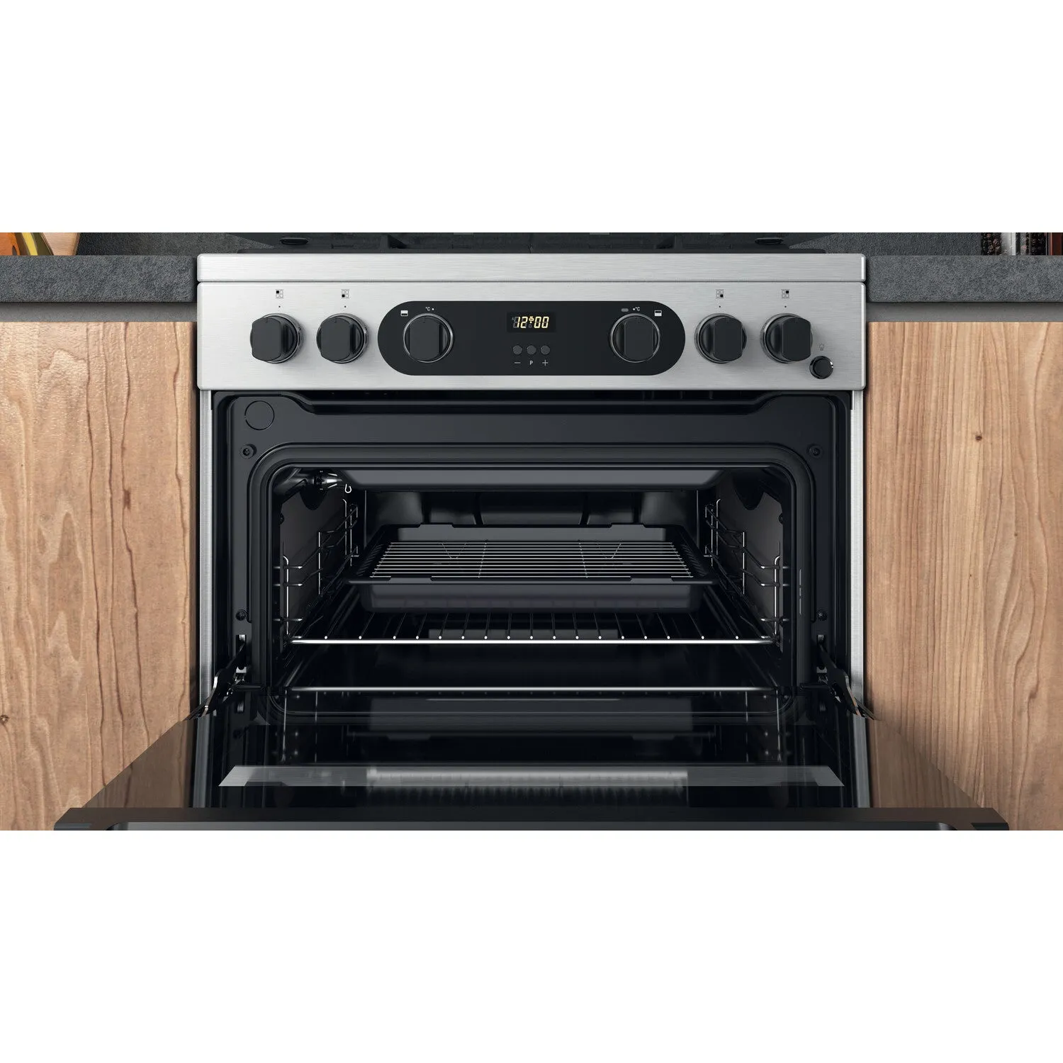 Hotpoint CD67G0CCX/UK Freestanding Gas Cooker - Silver