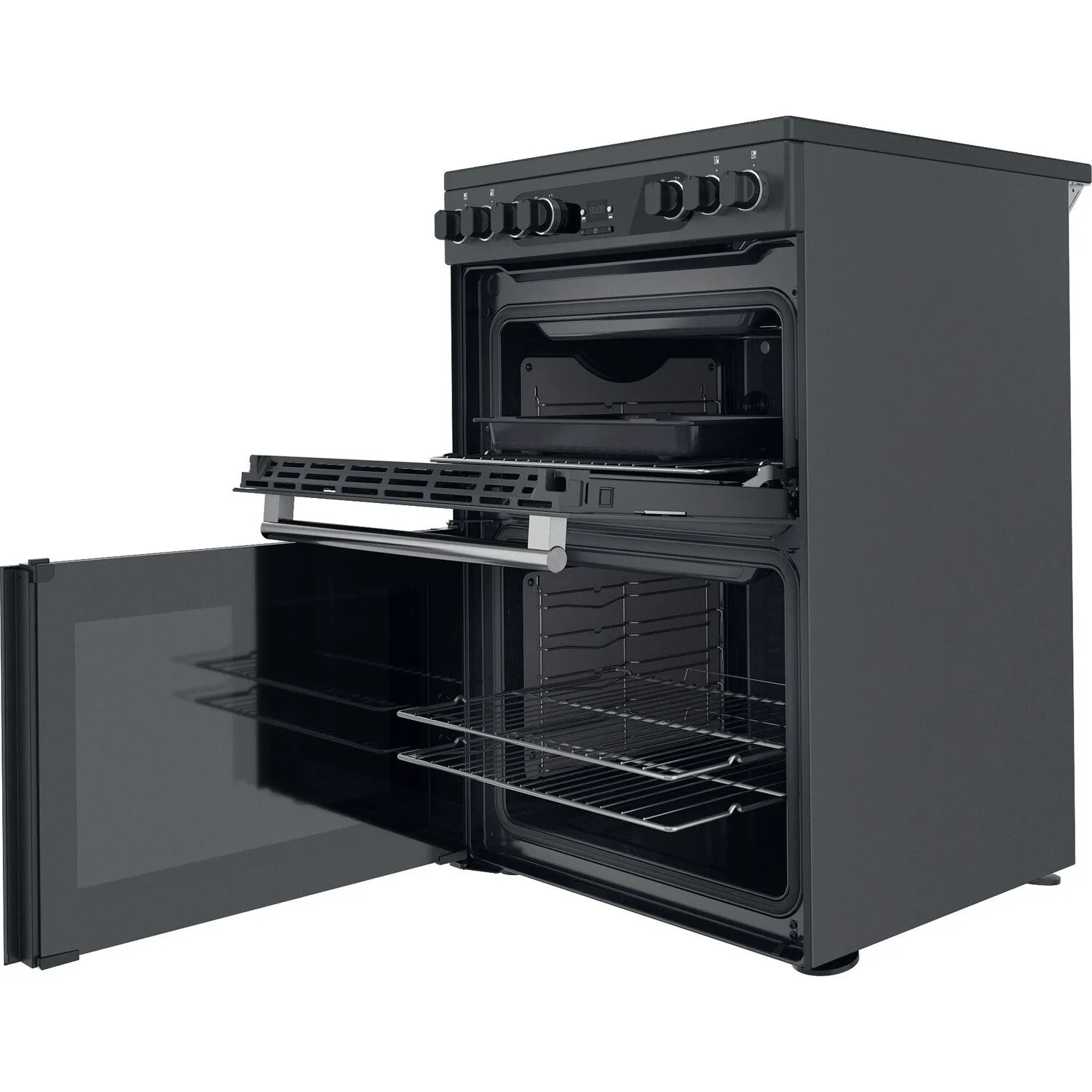 Hotpoint CD67V9H2CA/UK Freestanding Electric Ceramic Cooker - Black
