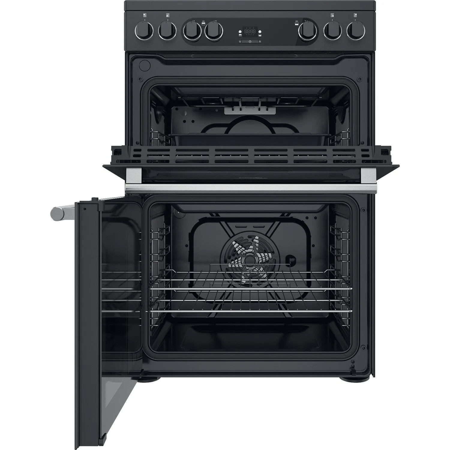 Hotpoint CD67V9H2CA/UK Freestanding Electric Ceramic Cooker - Black