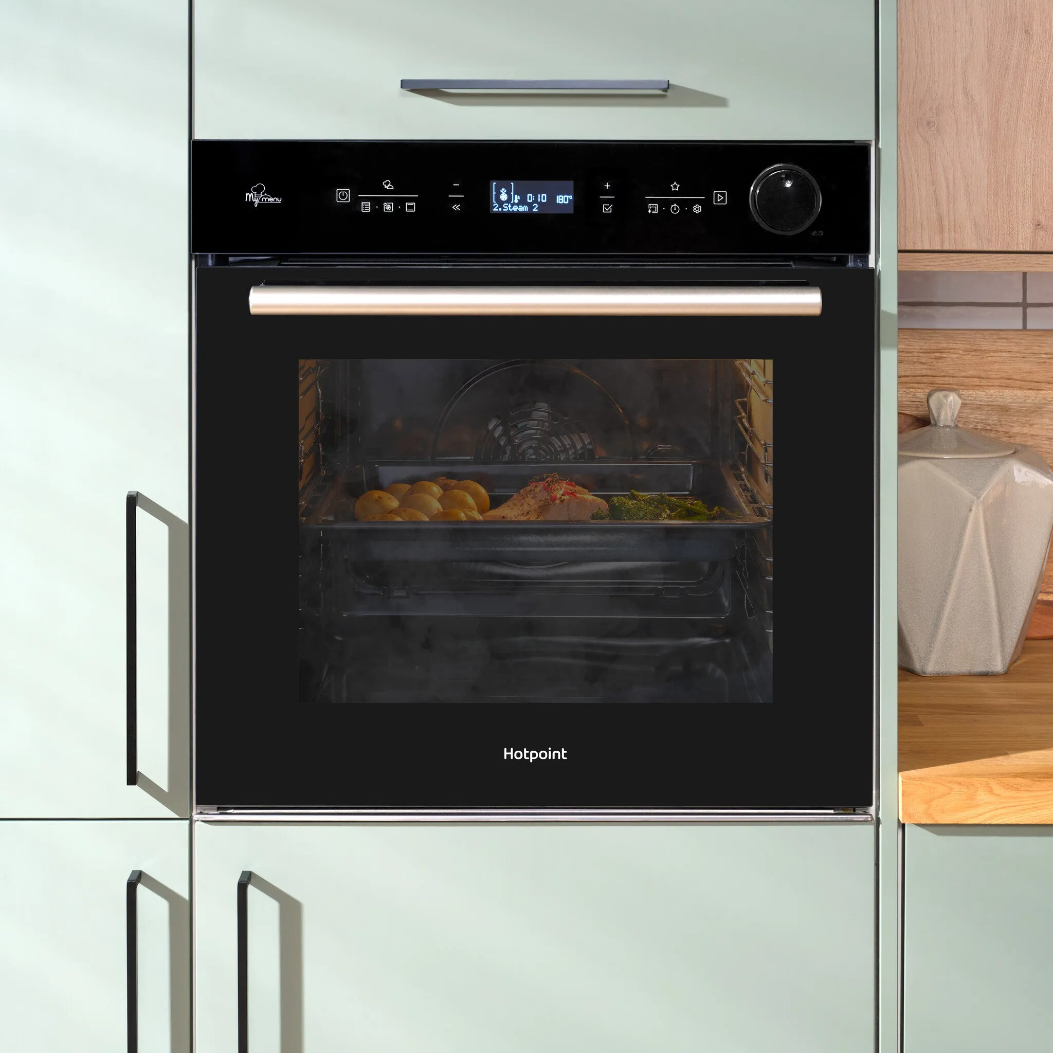 Hotpoint Class 4 SI4S 854 C BL Built-In Electric Oven - Air Fry, Active Steam, Black