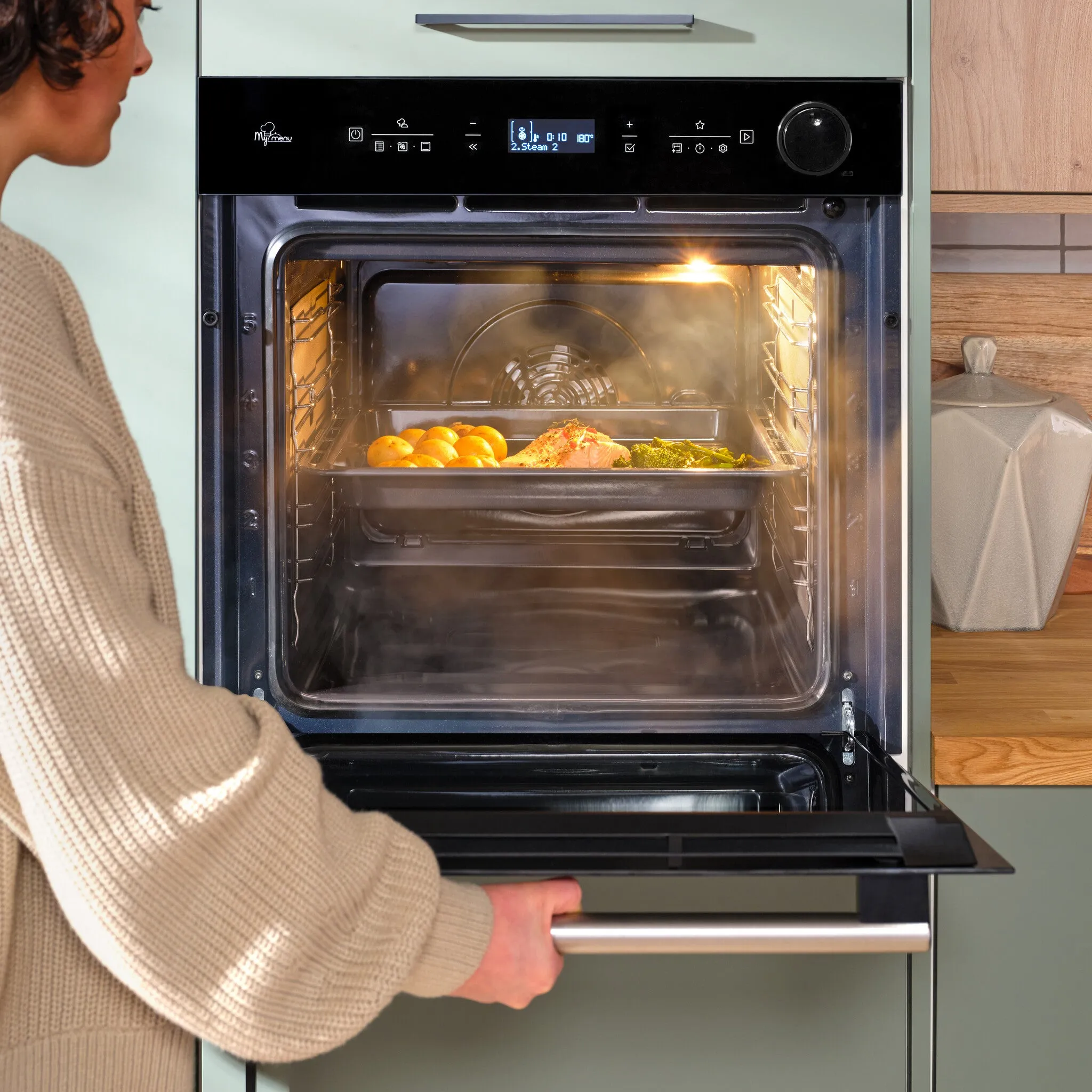 Hotpoint Class 4 SI4S 854 C BL Built-In Electric Oven - Air Fry, Active Steam, Black
