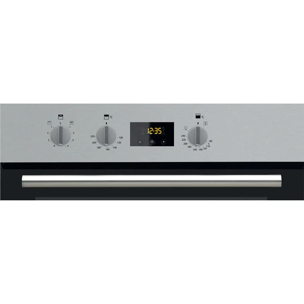 Hotpoint DU2 540 IX Built-In 96L Electric Double Oven - Black, Stainless Steel