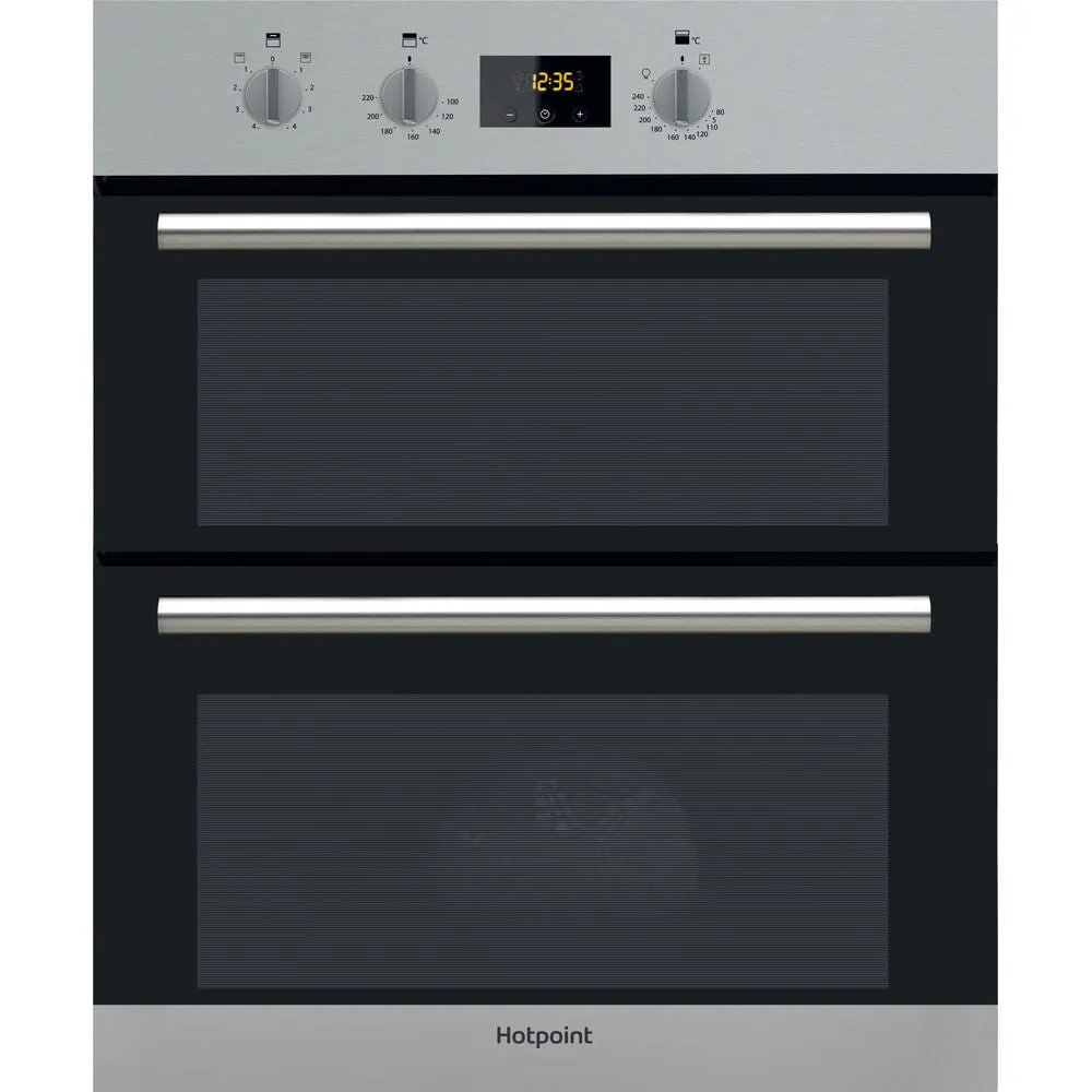 Hotpoint DU2 540 IX Built-In 96L Electric Double Oven - Black, Stainless Steel