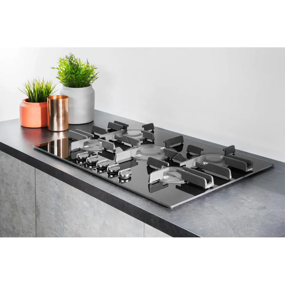 Hotpoint FTGHG 751 D/H(BK) 75cm Built-in Gas Hob - 5 Zones, Black