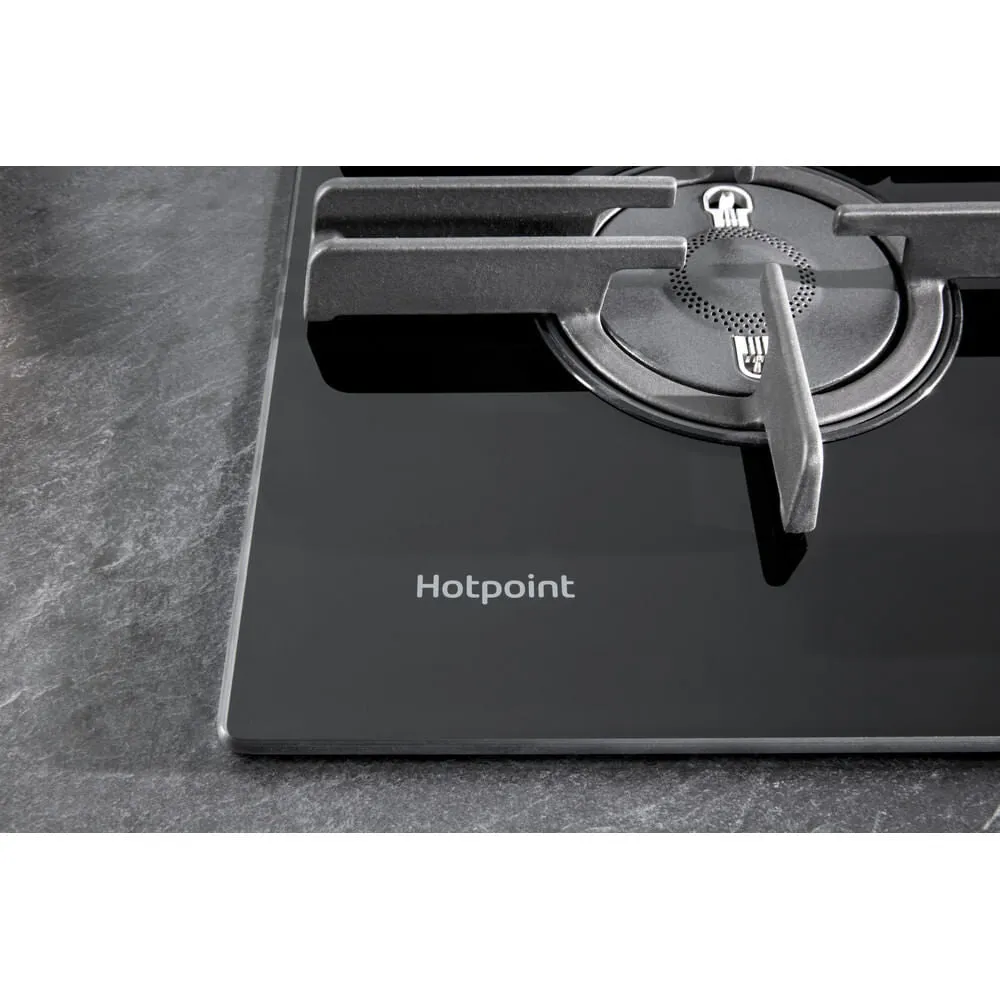 Hotpoint FTGHG 751 D/H(BK) 75cm Built-in Gas Hob - 5 Zones, Black