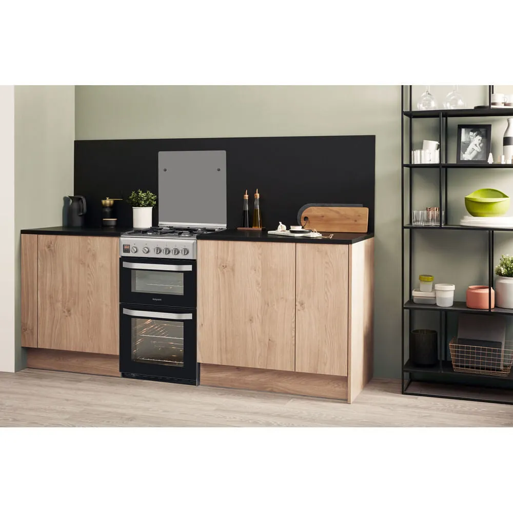 Hotpoint HD5G00CCX Freestanding Gas Cooker - Black, Stainless Steel