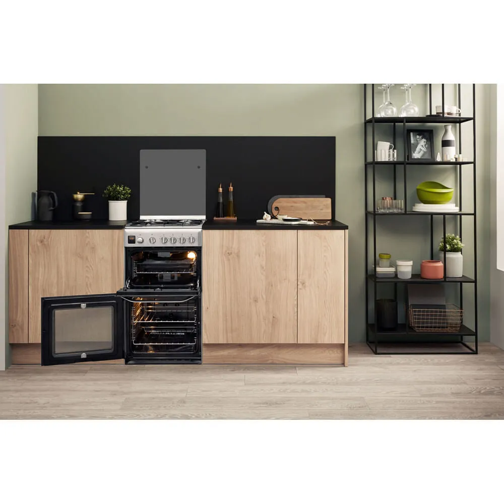 Hotpoint HD5G00CCX Freestanding Gas Cooker - Black, Stainless Steel