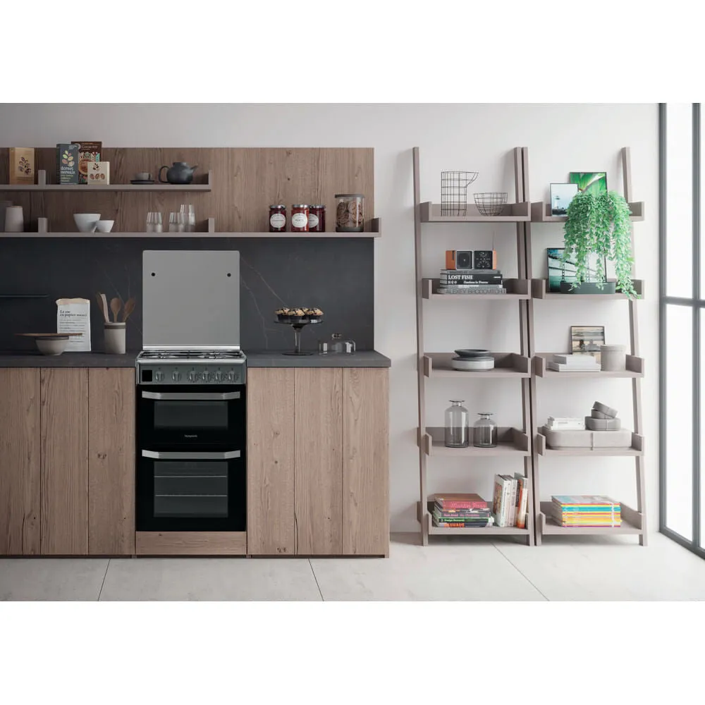 Hotpoint HD5G00CCX Freestanding Gas Cooker - Black, Stainless Steel