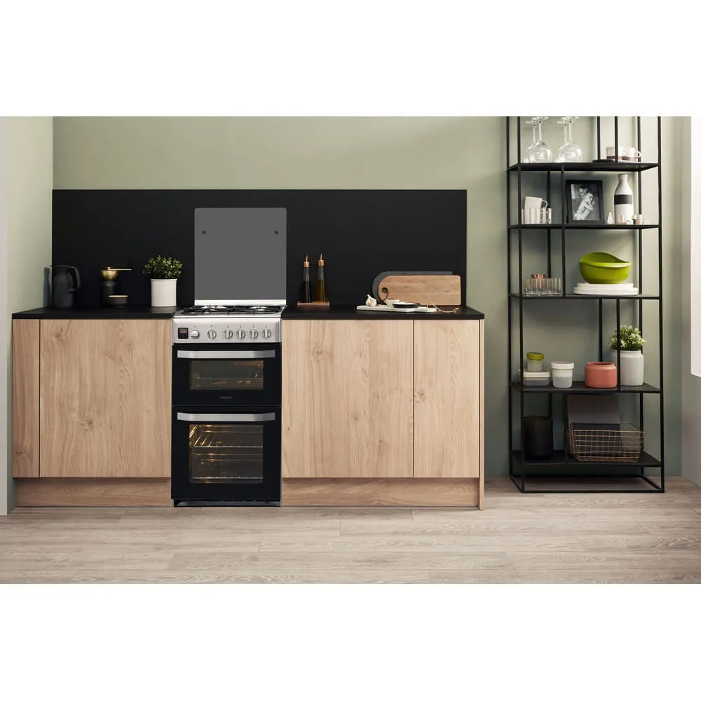 Hotpoint HD5G00CCX Freestanding Gas Cooker - Black, Stainless Steel