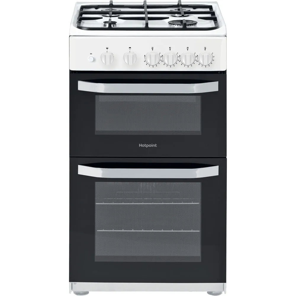 Hotpoint HD5G00KCW/UK Freestanding Gas Cooker - Black, White