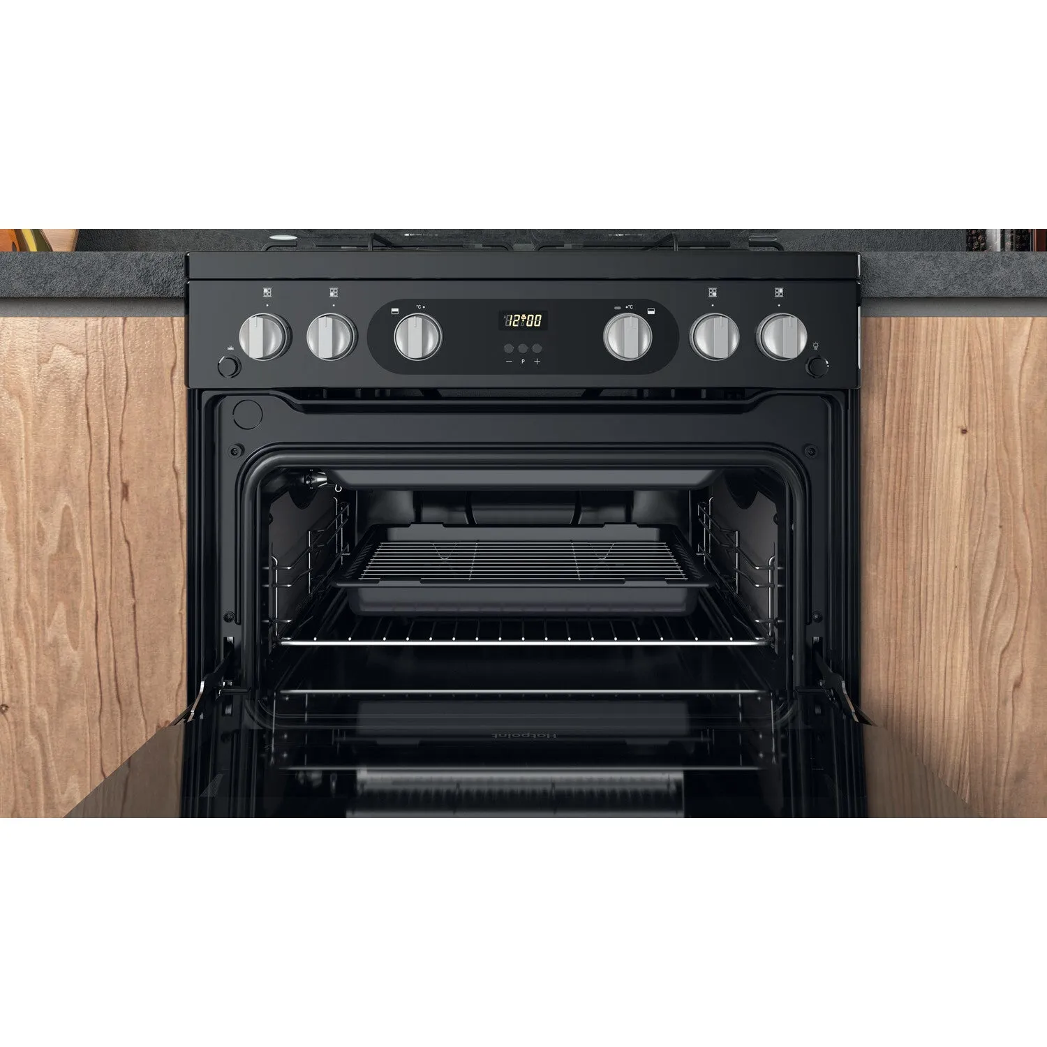 Hotpoint HDM67G0C2CB/UK Freestanding Gas Cooker - Black