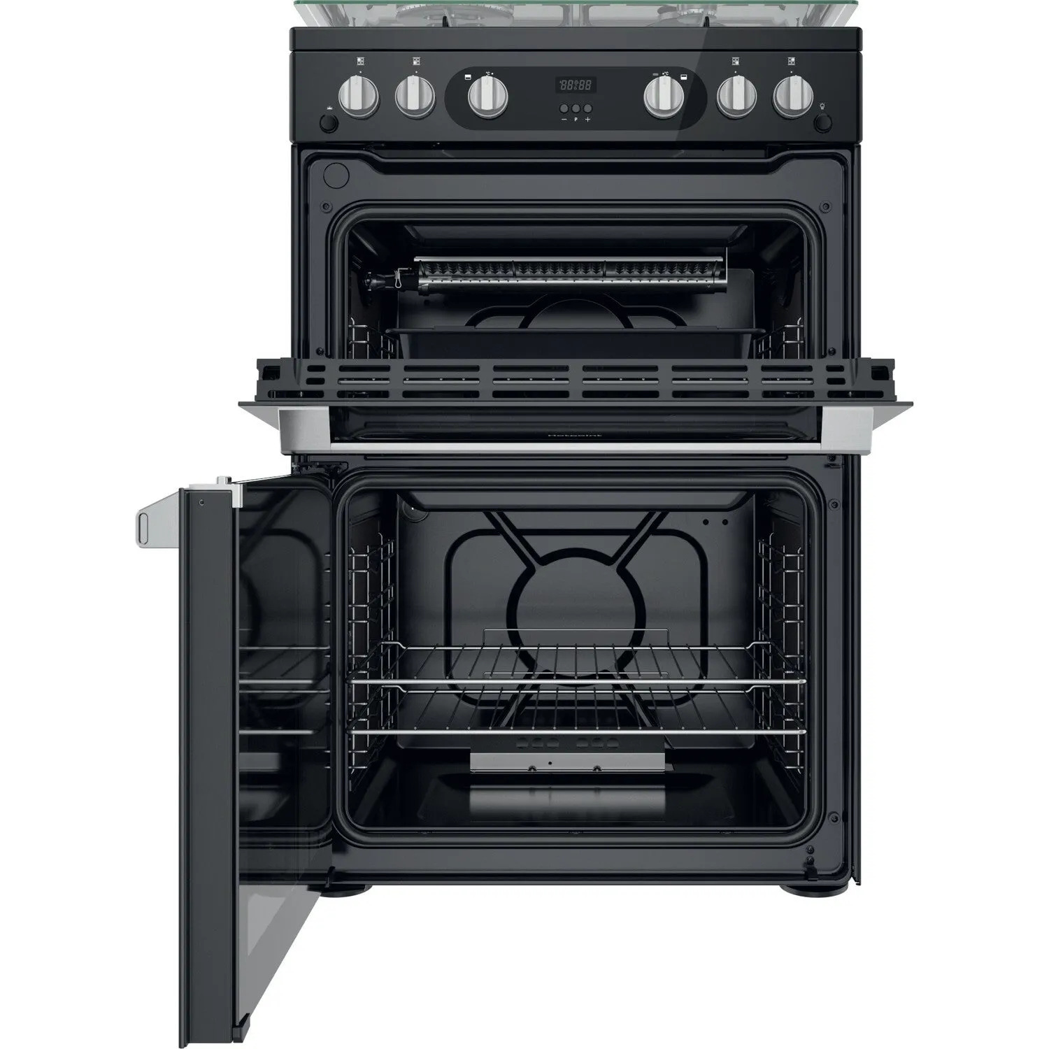 Hotpoint HDM67G0C2CB/UK Freestanding Gas Cooker - Black
