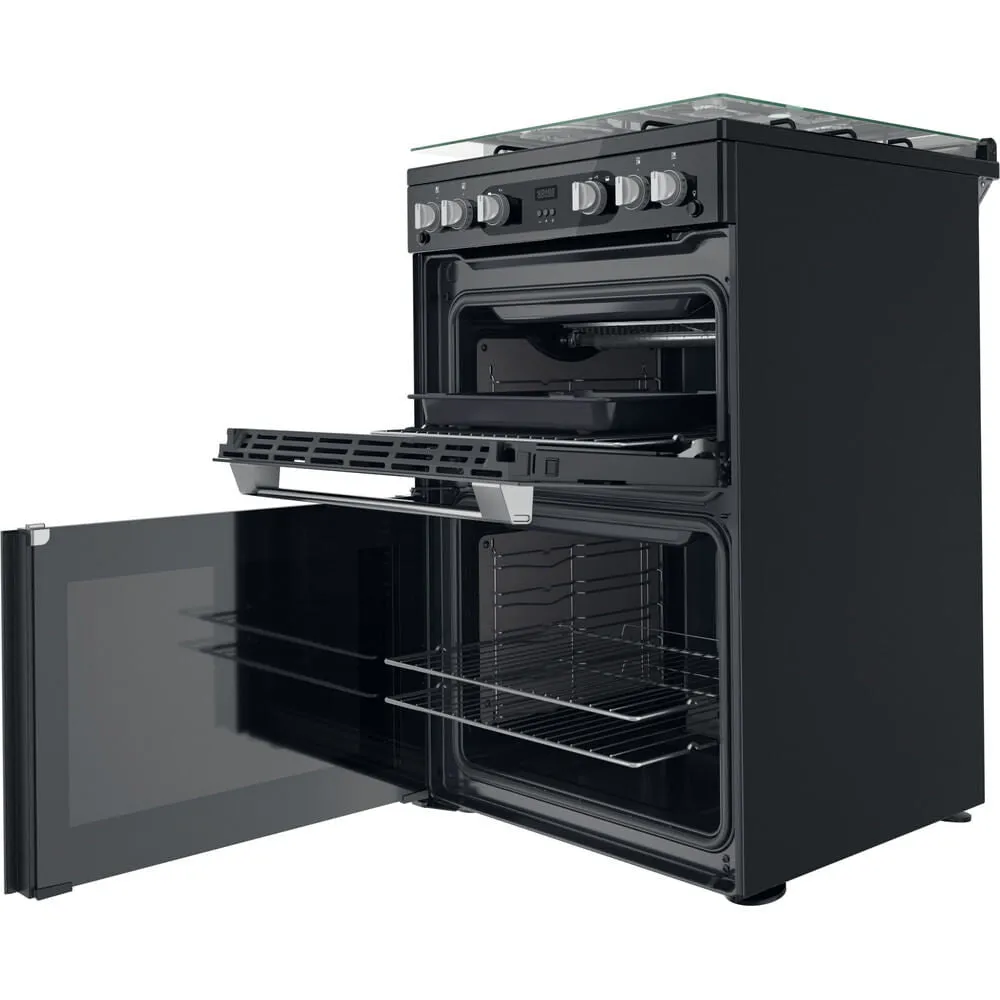 Hotpoint HDM67G0C2CB/UK Freestanding Gas Cooker - Black