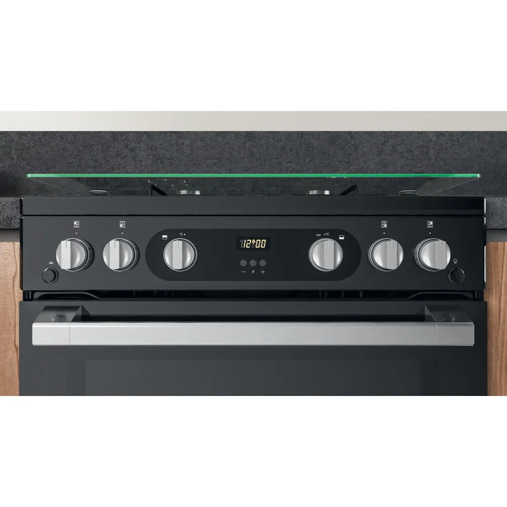 Hotpoint HDM67G0C2CB/UK Freestanding Gas Cooker - Black