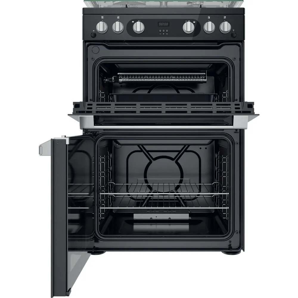Hotpoint HDM67G0C2CB/UK Freestanding Gas Cooker - Black