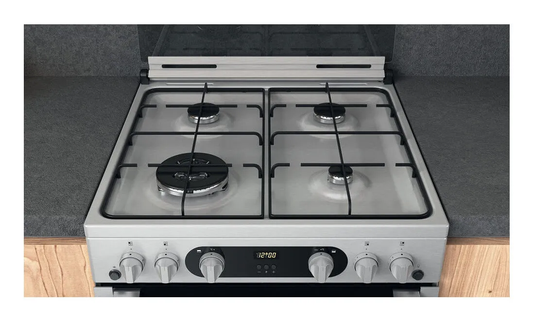 Hotpoint HDM67G0C2CX/UK Freestanding Gas Cooker - Silver