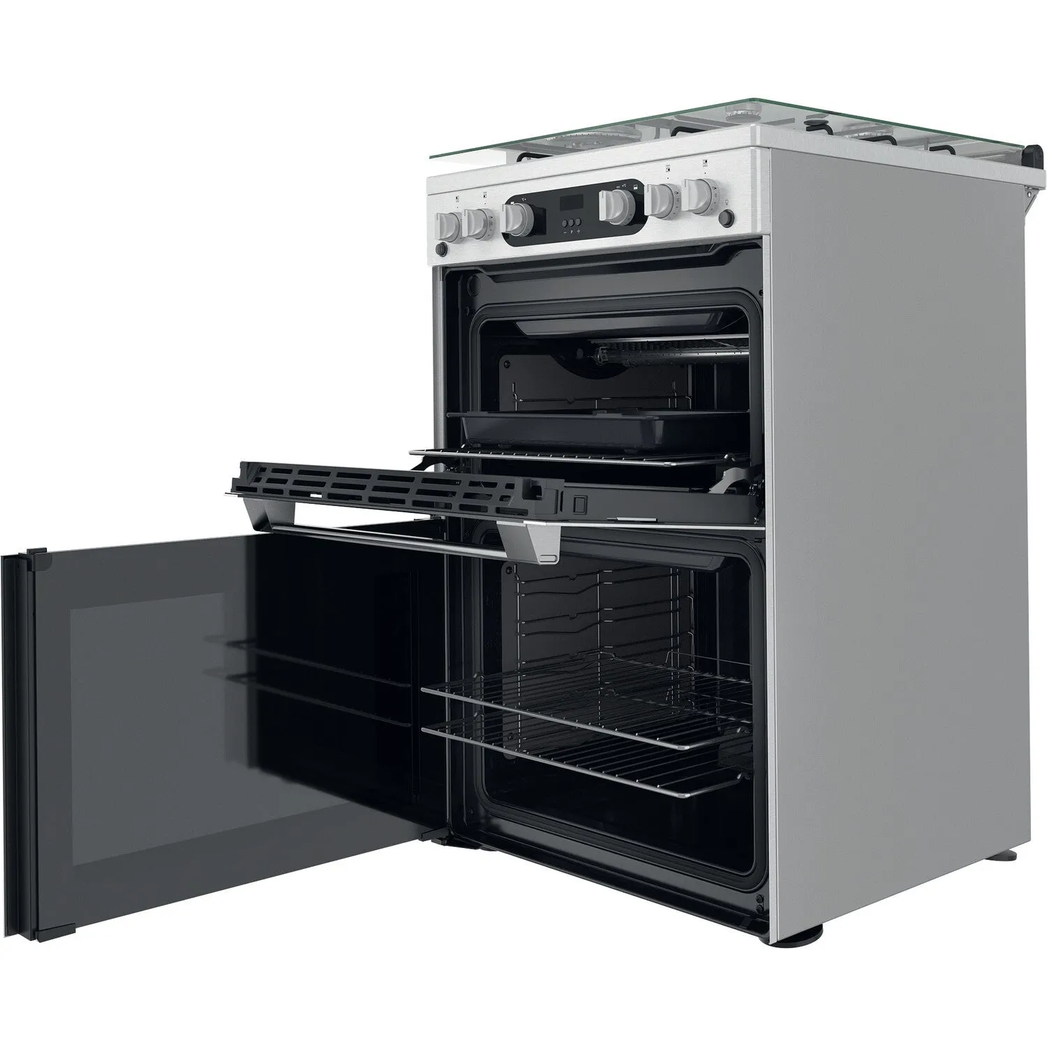 Hotpoint HDM67G0C2CX/UK Freestanding Gas Cooker - Silver