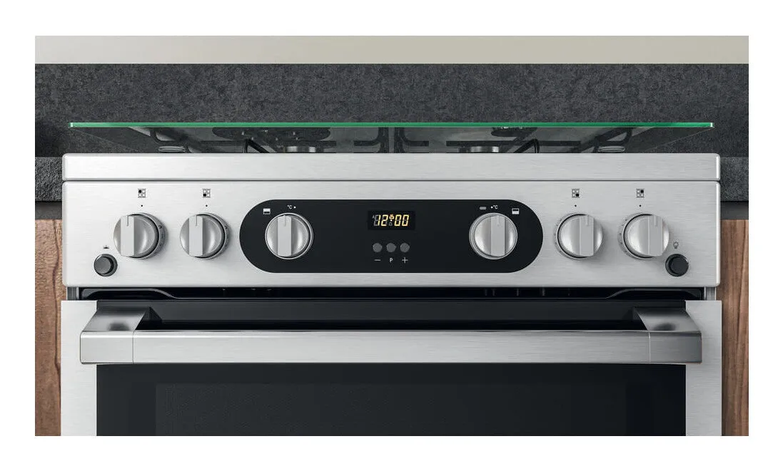 Hotpoint HDM67G0C2CX/UK Freestanding Gas Cooker - Silver
