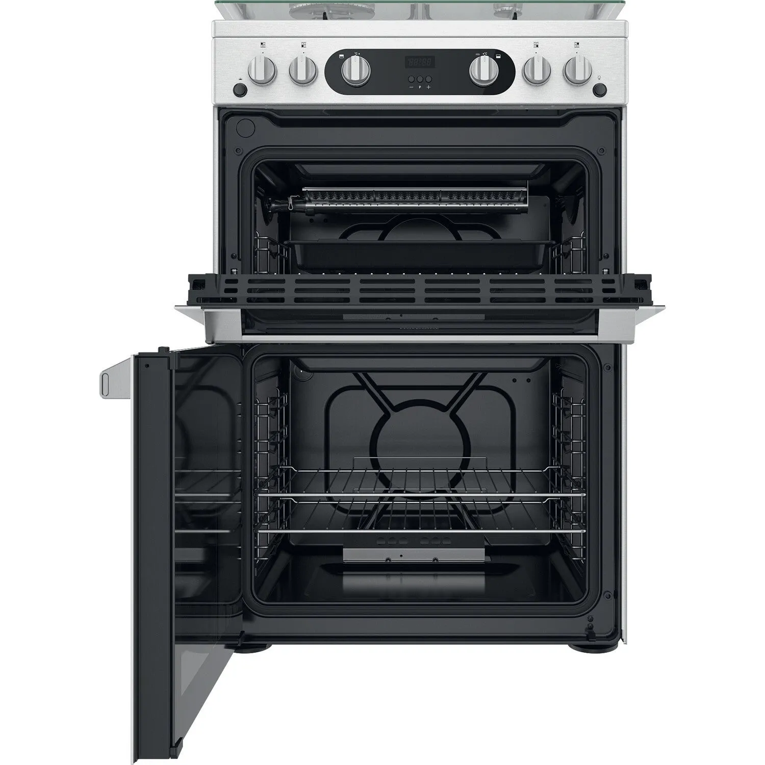 Hotpoint HDM67G0C2CX/UK Freestanding Gas Cooker - Silver