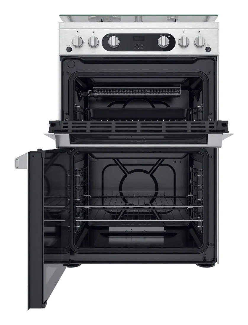 Hotpoint HDM67G0C2CX/UK Freestanding Gas Cooker - Silver