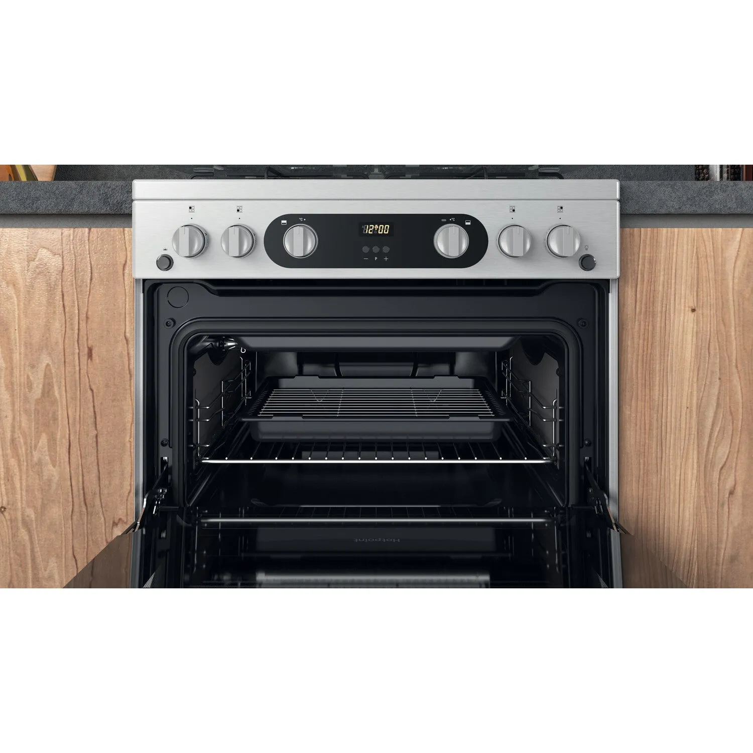 Hotpoint HDM67G0C2CX/UK Freestanding Gas Cooker - Silver