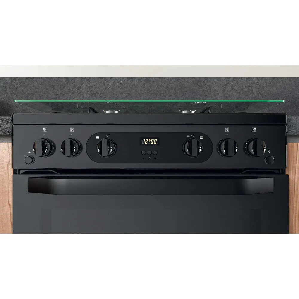 Hotpoint HDM67G0CCB/UK Freestanding Gas Cooker - Black