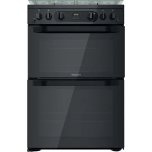Hotpoint HDM67G0CCB/UK Freestanding Gas Cooker - Black