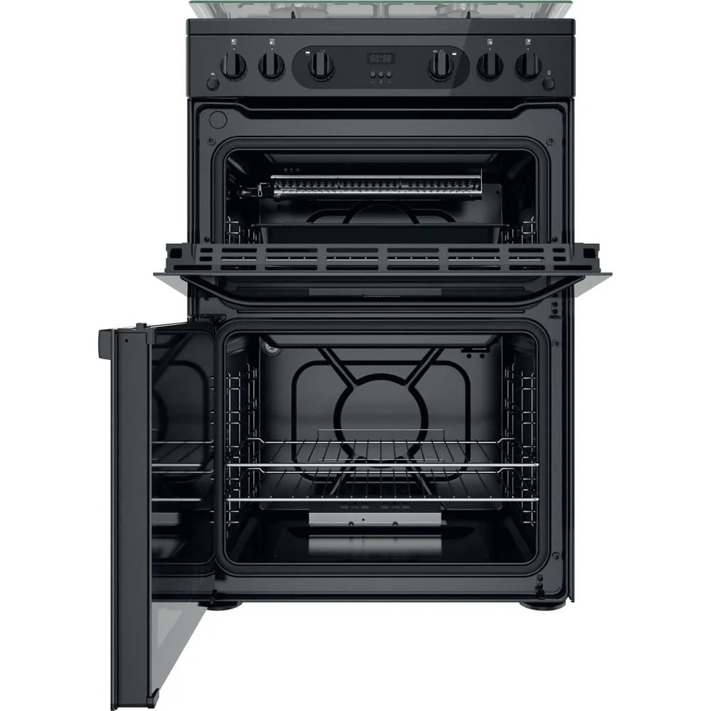 Hotpoint HDM67G0CCB/UK Freestanding Gas Cooker - Black