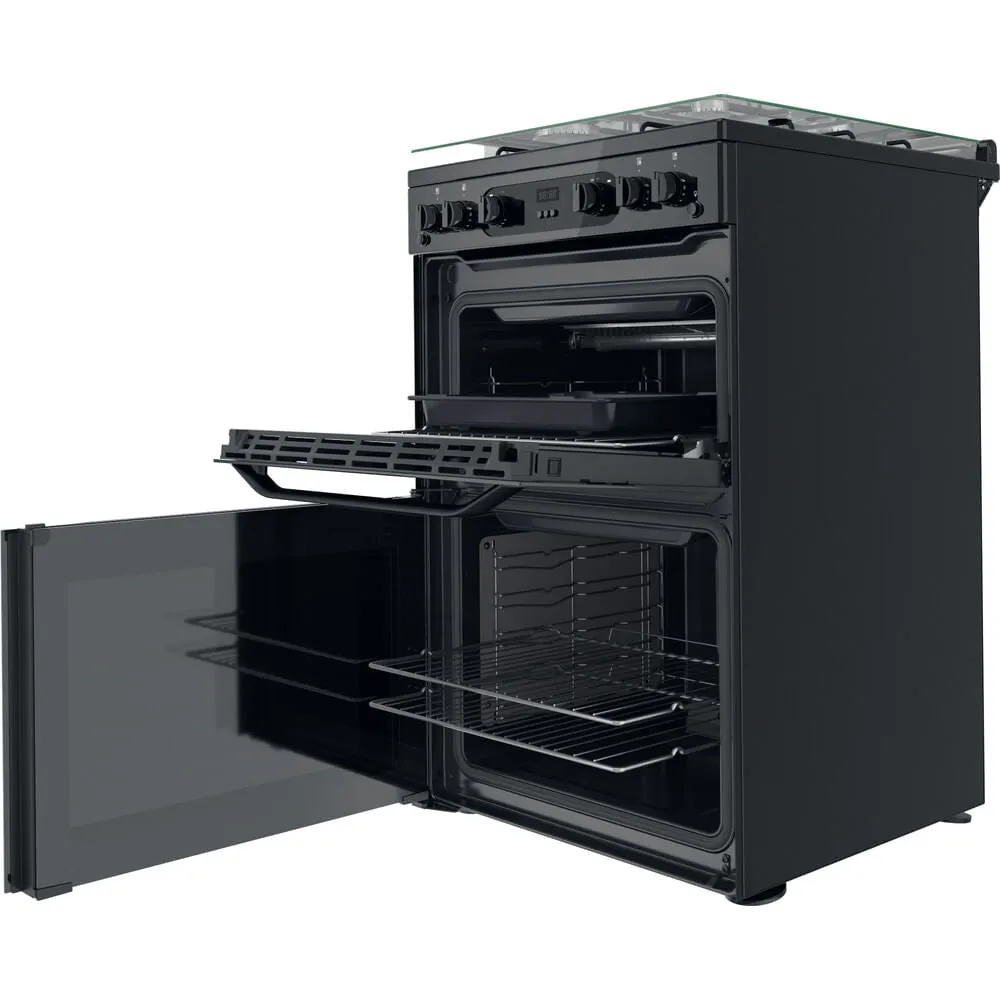 Hotpoint HDM67G0CCB/UK Freestanding Gas Cooker - Black