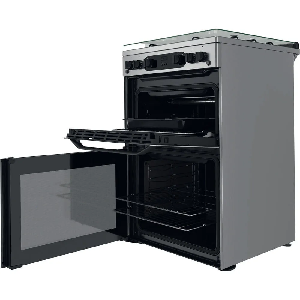 Hotpoint HDM67G0CCX/UK Freestanding Gas Cooker - Silver