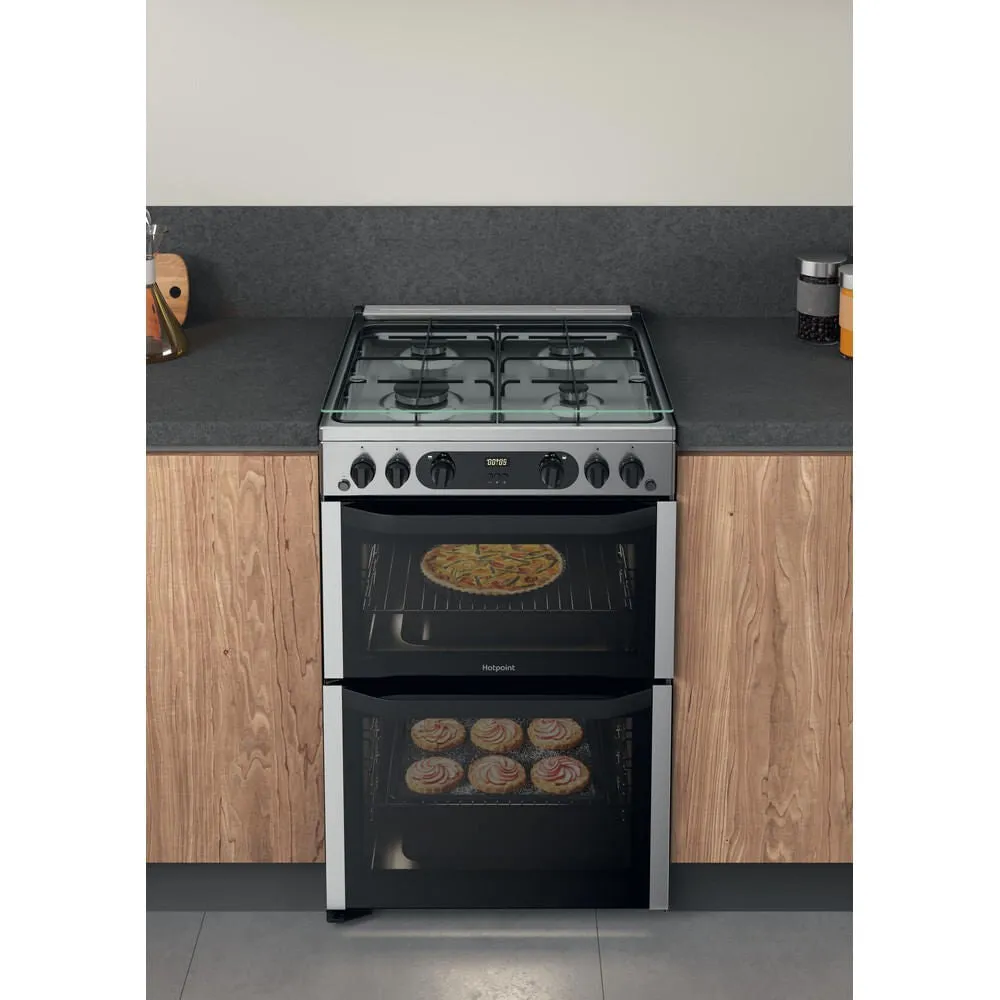 Hotpoint HDM67G0CCX/UK Freestanding Gas Cooker - Silver