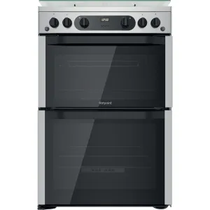 Hotpoint HDM67G0CCX/UK Freestanding Gas Cooker - Silver
