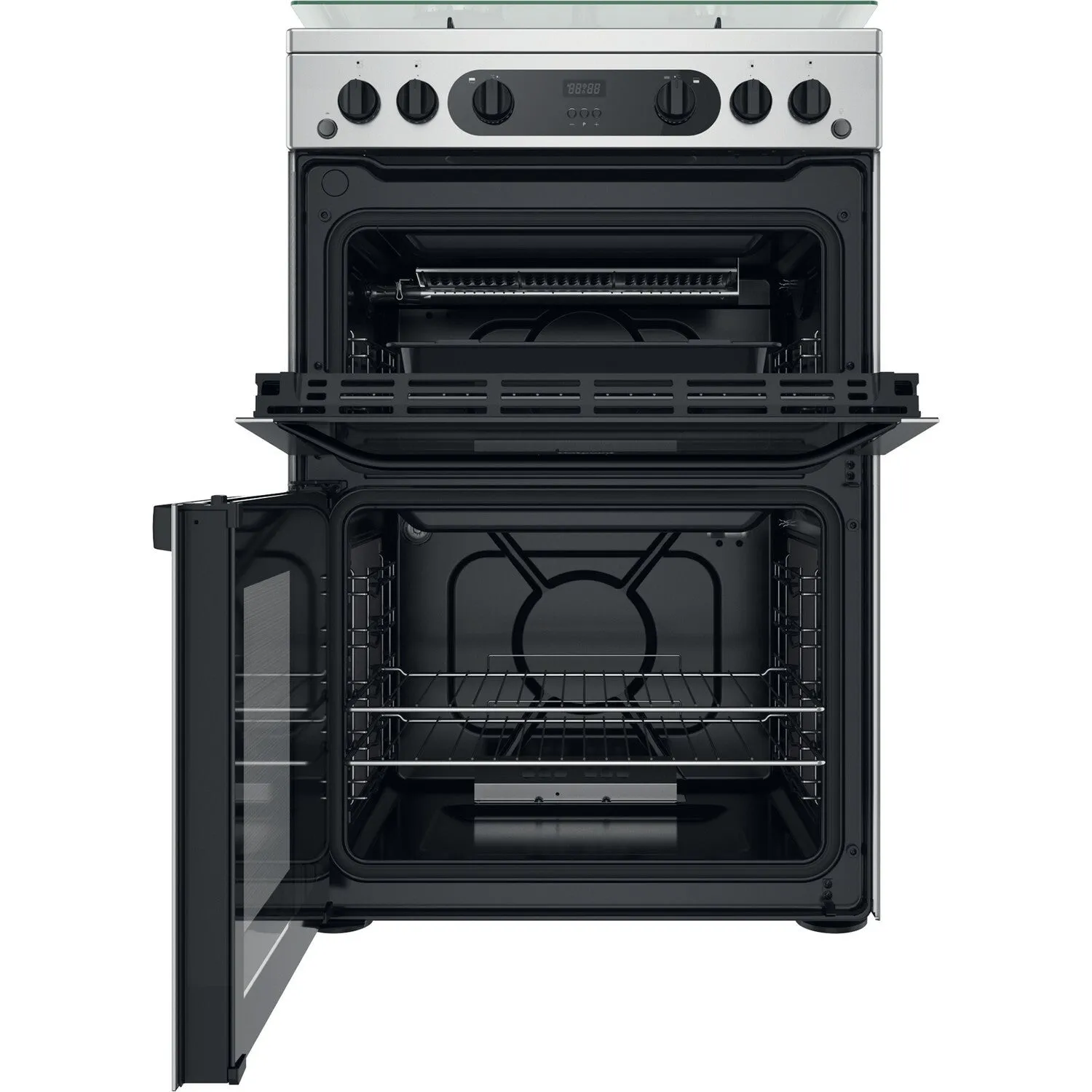 Hotpoint HDM67G0CCX/UK Freestanding Gas Cooker - Silver