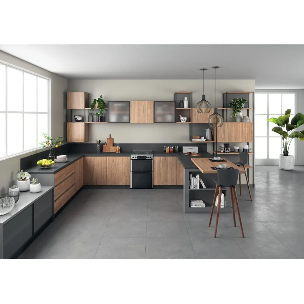 Hotpoint HDM67G0CCX/UK Freestanding Gas Cooker - Silver