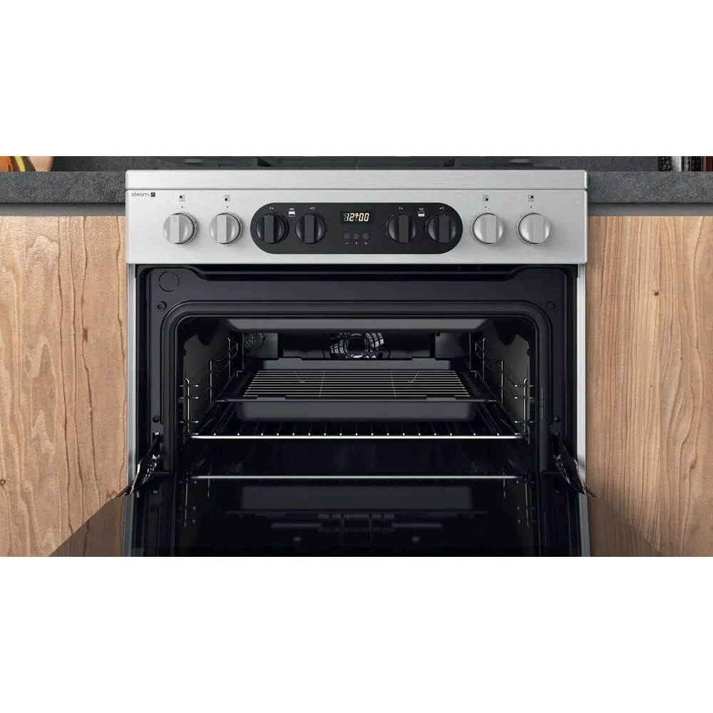 Hotpoint HDM67G8C2CX/UK Freestanding Cooker - Electric, Gas, Silver
