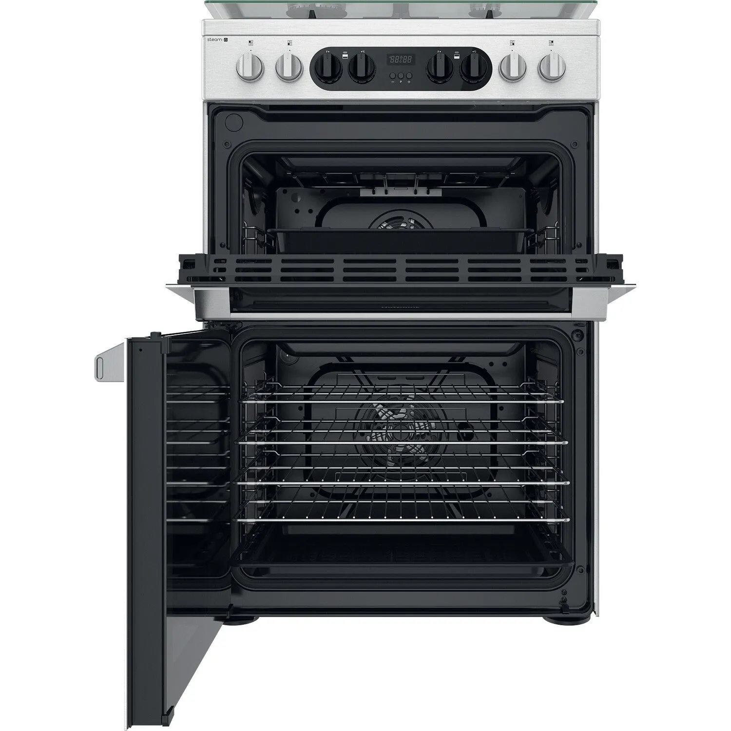 Hotpoint HDM67G8C2CX/UK Freestanding Cooker - Electric, Gas, Silver