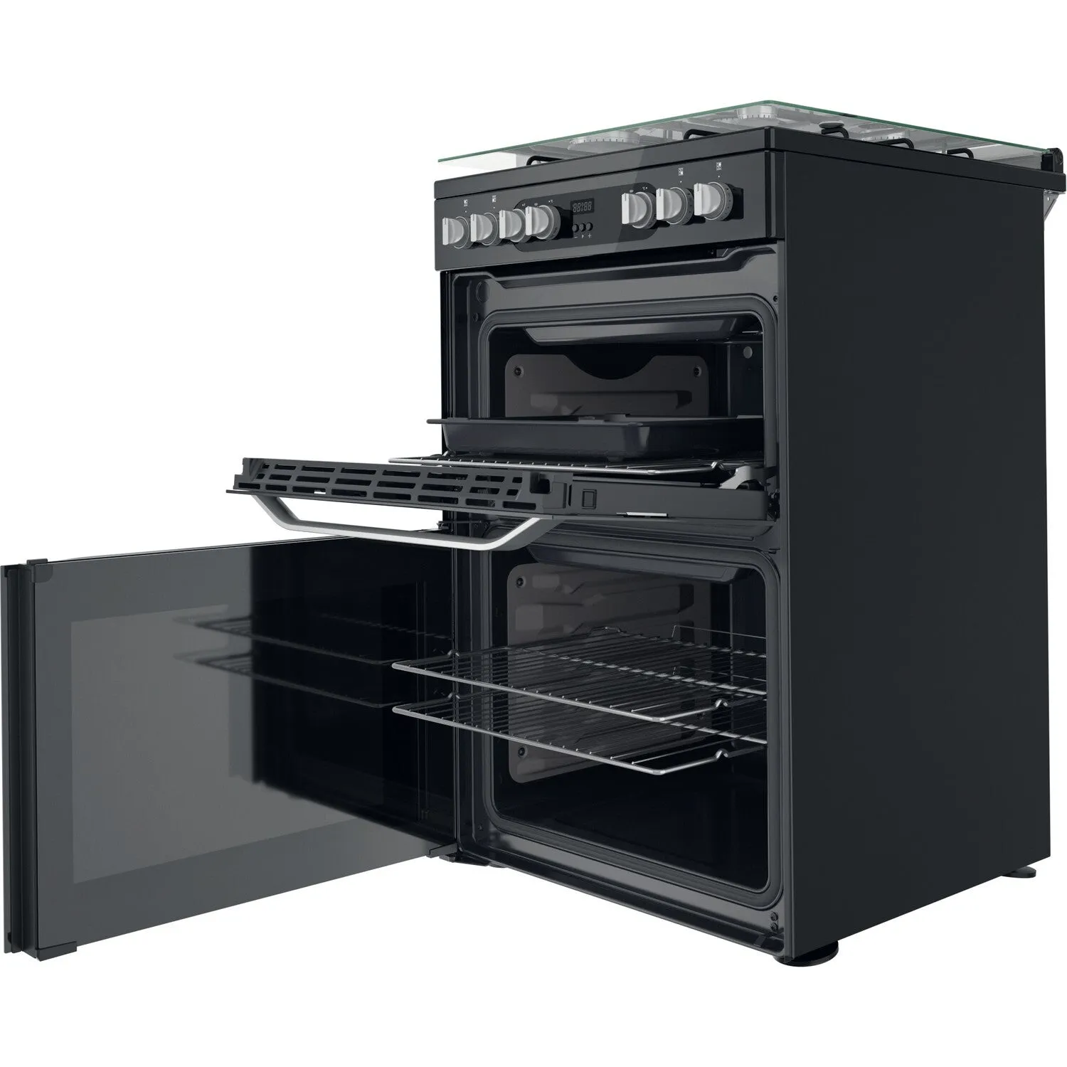 Hotpoint HDM67G9C2CB/UK Freestanding Gas Cooker - Black