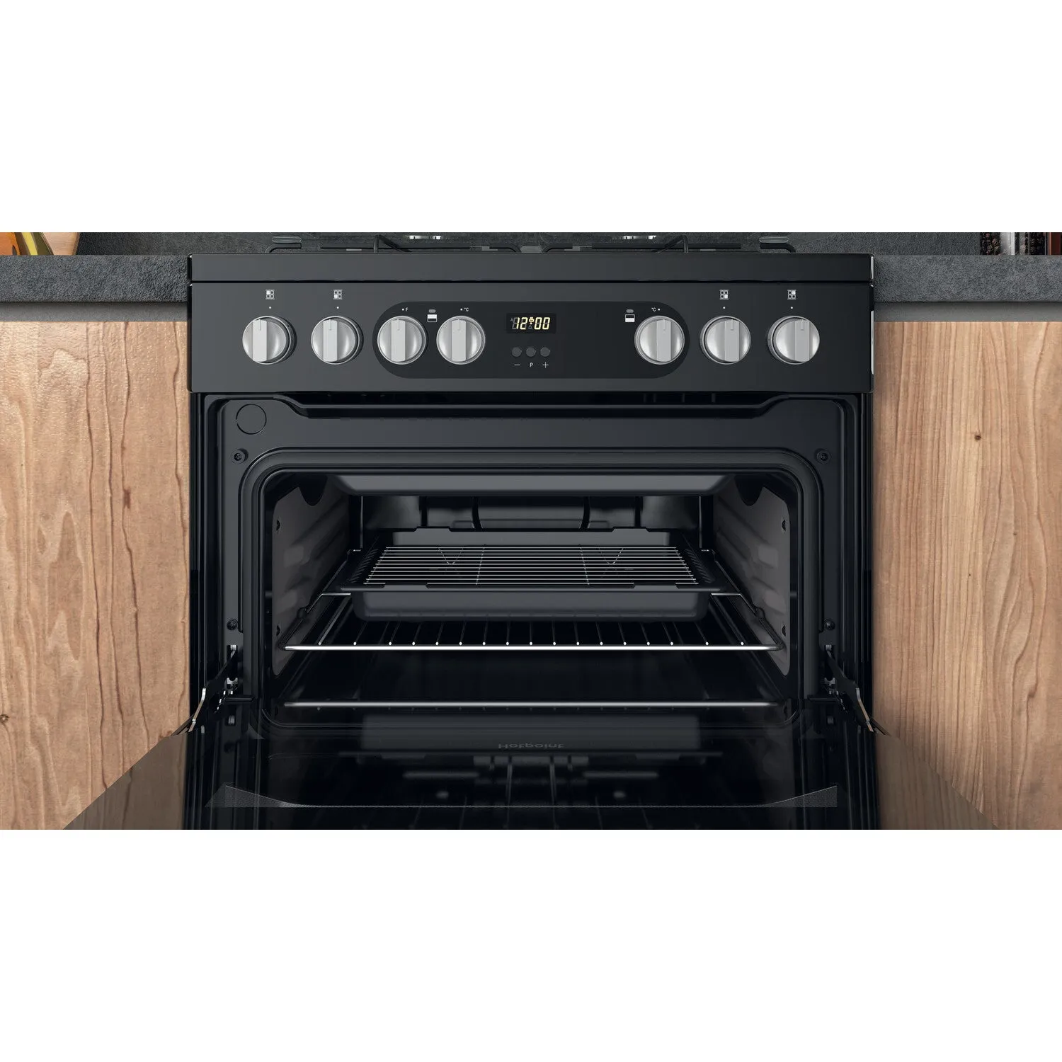 Hotpoint HDM67G9C2CB/UK Freestanding Gas Cooker - Black