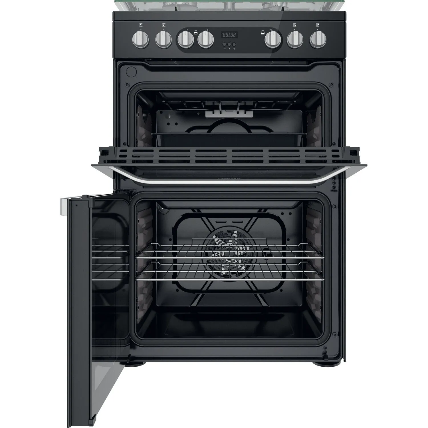 Hotpoint HDM67G9C2CB/UK Freestanding Gas Cooker - Black