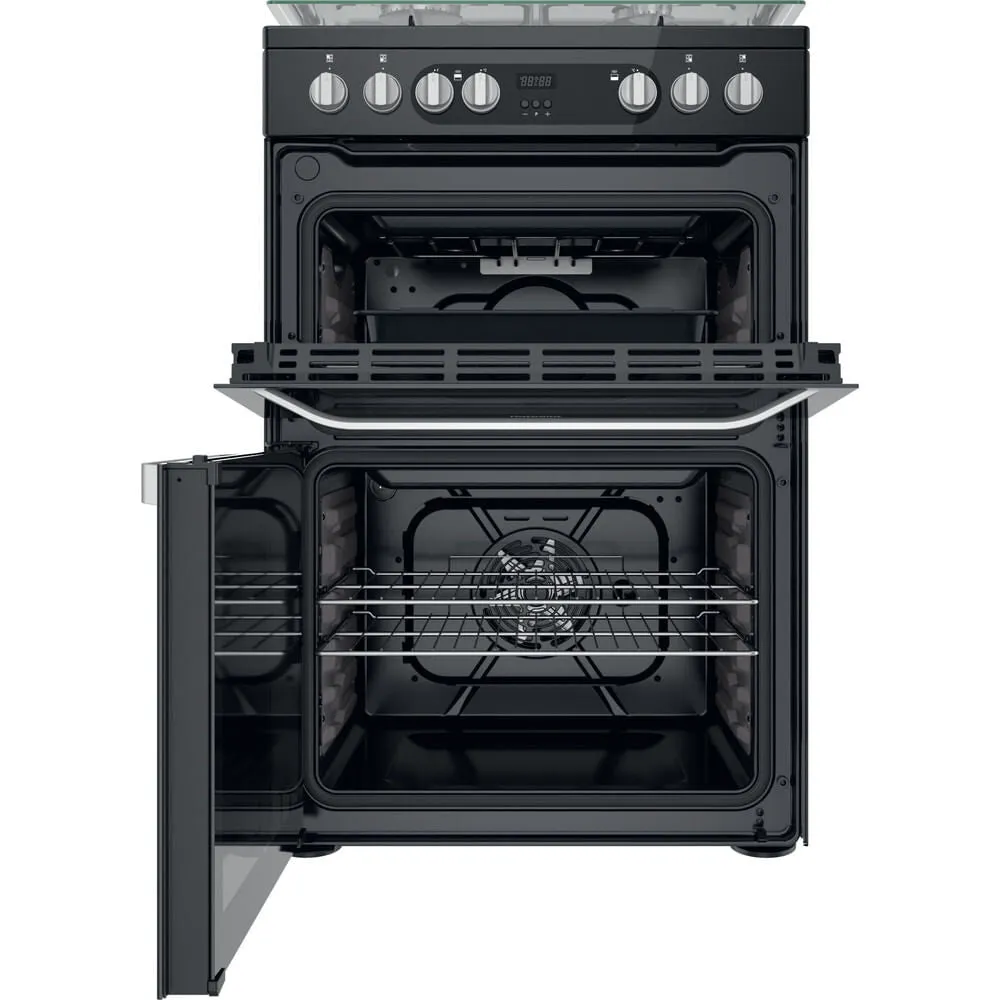 Hotpoint HDM67G9C2CB/UK Freestanding Gas Cooker - Black