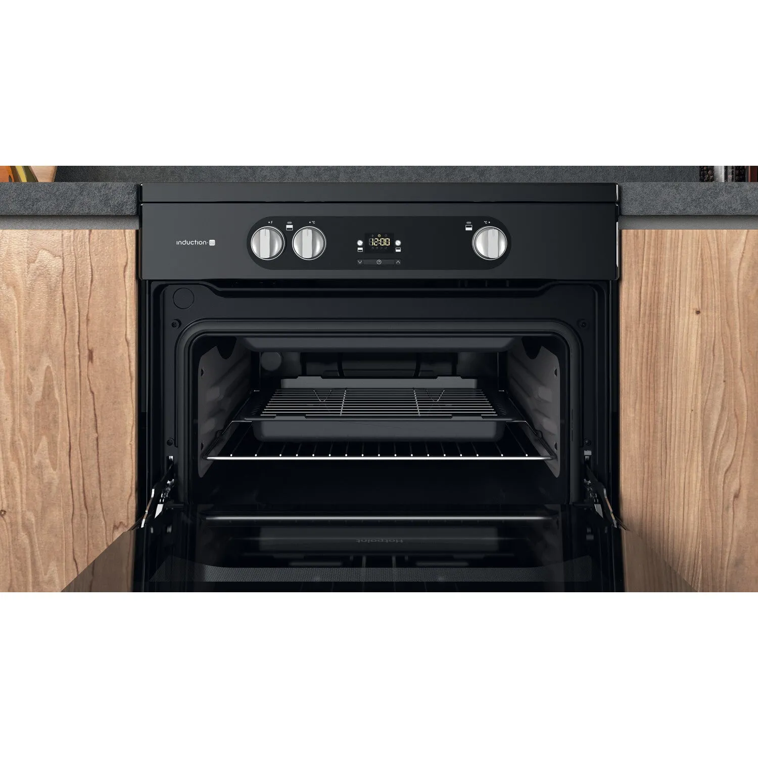 Hotpoint HDM67I9H2CB/U Freestanding Electric Cooker - Induction Hob, Black, A Rated