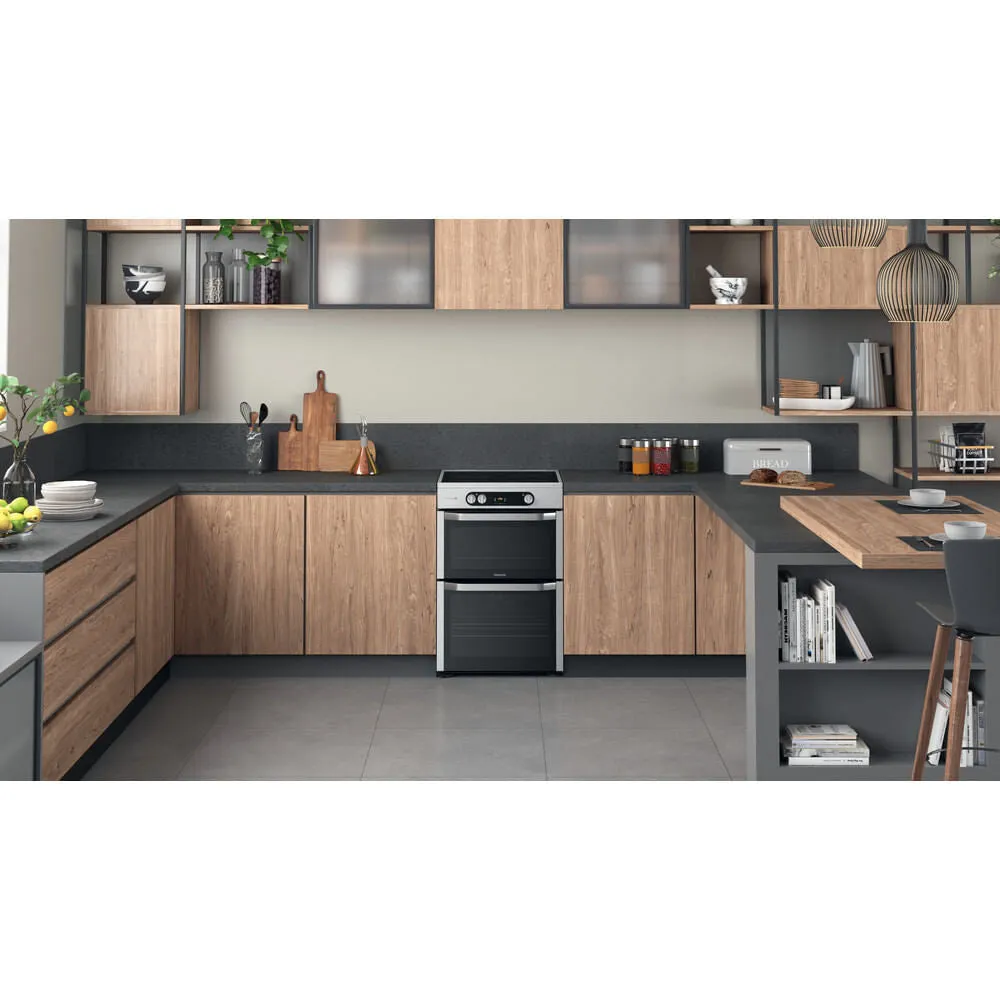 Hotpoint HDM67I9H2CX/UK Freestanding Electric Cooker - Induction Hob, Silver