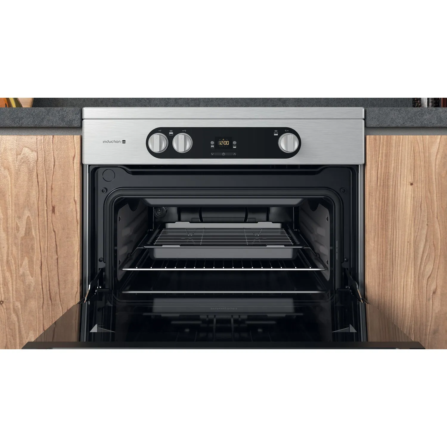 Hotpoint HDM67I9H2CX/UK Freestanding Electric Cooker - Induction Hob, Silver