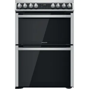 Hotpoint HDM67V8D2CX/UK Freestanding Electric Ceramic Cooker - Silver