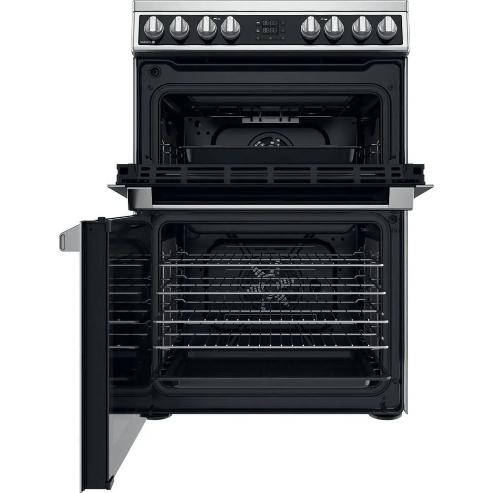 Hotpoint HDM67V8D2CX/UK Freestanding Electric Ceramic Cooker - Silver